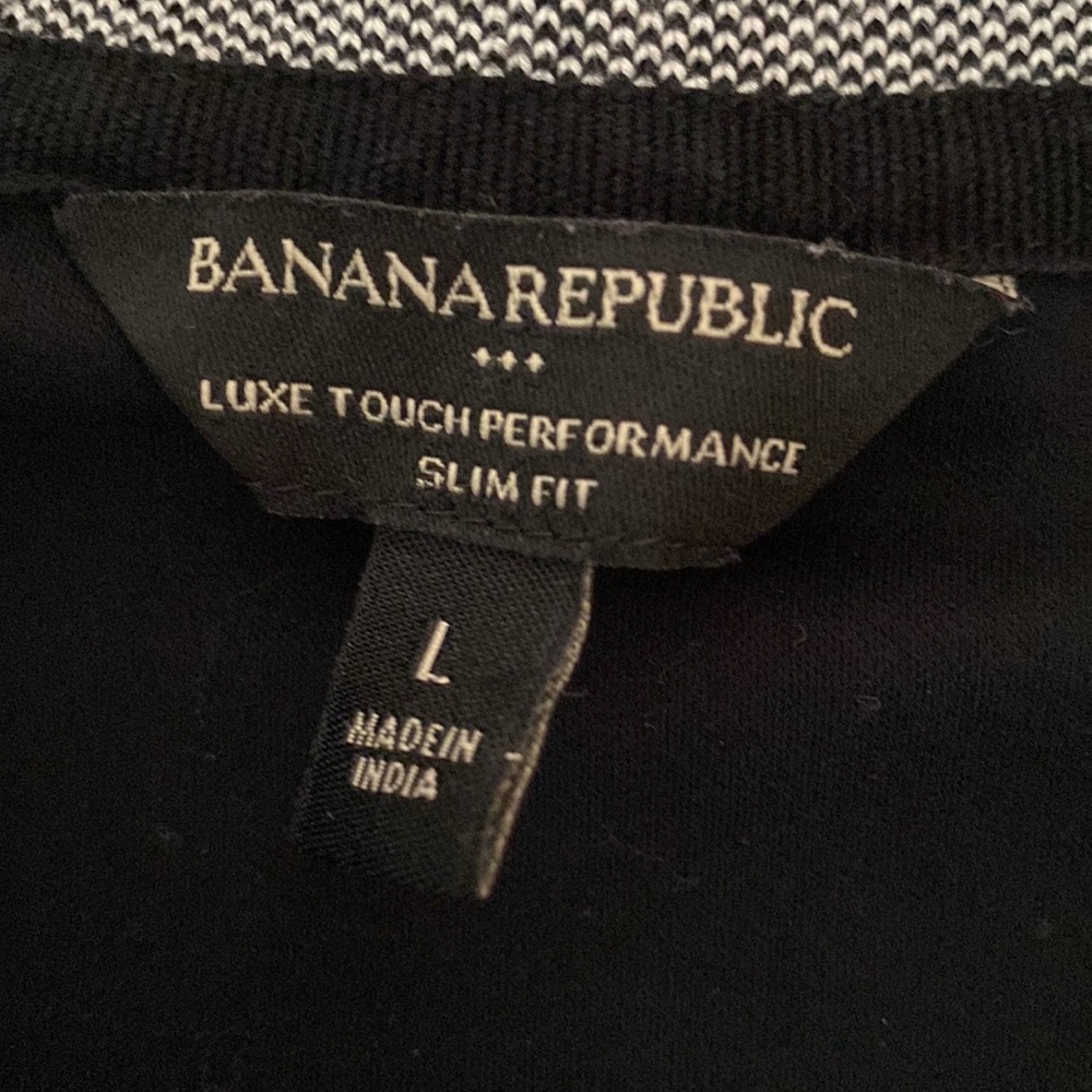 Mens Black Banana Republic Polo Shirt. Size L Luxe Touch. - Picture 2 of 3